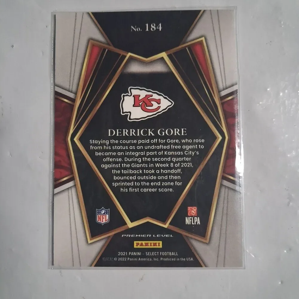 2021 Panini Select - Premier Level Derrick Gore #184 Silver Prizm (RC)